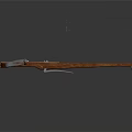 Traditional Wooden Bow With Metal Accents And Decorative String Design Detail