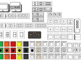 Modern switch socket ground plug 3d model