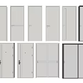 Swing Doors Various Design Options Modern White Black Frames And Glass Panels 3d model