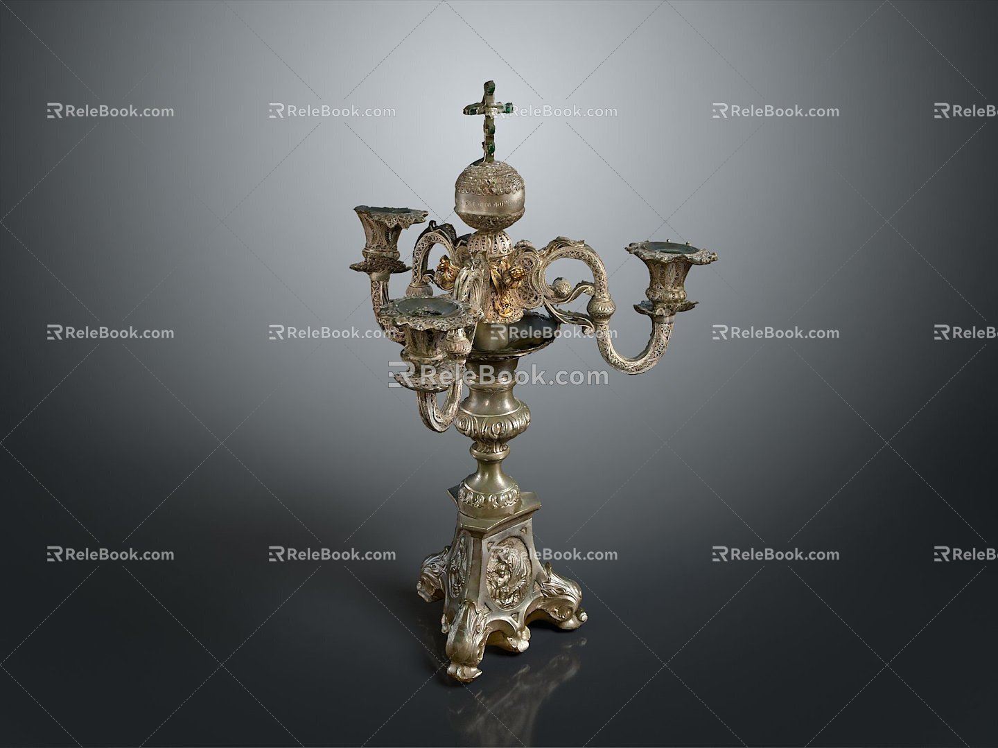 Candlestick Candle Copper Candlestick Classical Candlestick Lighting Supplies Red Candle White Candle Dinner 3d model