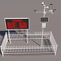 Roadside Facilities With Electronic Display Board Weather Monitoring Sensors Solar Panels And Enclosed Fence