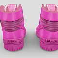 Fashionable Nike Pink High Top Shoes With Stylish Leather Design And Lace Up Detail
