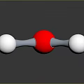 Molecular Structure Model With Red And White Spheres And Gray Bonds