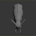 White Elephant Model With Detailed Trunk Long Tusks And Smooth Surface On Dark Background 3d model