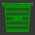 Green Plastic Storage Basket With Ventilated Design For Home Organization 3d model