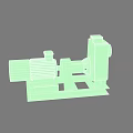 Blue Industrial Electric Motor Driven Pump Equipment with Base Frame Components 3d model