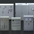 Industrial Control Panels with Electrical Enclosures Buttons Indicators and Digital Displays 3d model