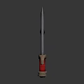 Medieval Weapon With Sharp Metal Blade And Red Wrapped Handle Design 3d model