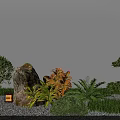 Zen Courtyard Garden Design With Natural Stone Various Plants Grass And Lanterns