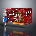 High Performance ASUS Red Graphics Card With Cooling Fan And Circuit Components 3d model