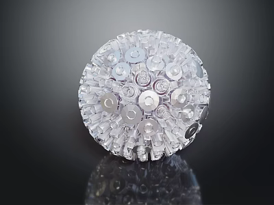 Transparent Round Dining Table With Small Transparent Components And Unique Glass Design 3d model