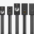 High Quality Black Headphones and Speakers with Various Styles and Sizes Displayed