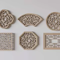 New Chinese-style openwork window openwork window lattice window wooden openwork window 3d model