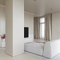 Modern Minimalist Apartment Bedroom Interior With Light Tones