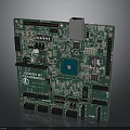 Green Advanced Circuit Board With STM32 F7 Chip And Electronic Components