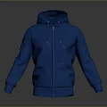 Stylish Blue Zippered Hoodie Casual Long Sleeve Design With Front Pocket