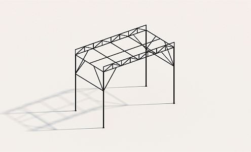 Industrial LOFT steel frame pipe bridge 3d model