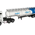 Adnox Heavy Duty White Cab Blue Tanker Truck Moving On Road