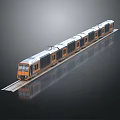 Modern train High-speed rail Subway car EMU 3d model
