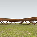 Modern viewing platform, landscape platform, landscape structure 3d model