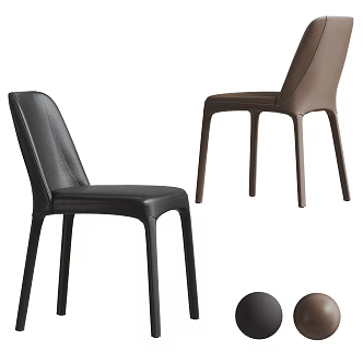 Modern Leather Single Chair Combination Dining Chair Leather Dining Chair Leather Dining Chair 3d model