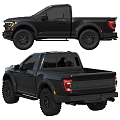 Black Off-Road Pickup Truck Stylish Front And Rear Design With Large Tires