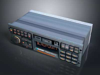 Alpine Car Radio With Blaupunkt Display Vintage Design Control Buttons And Knobs 3d model