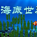 Vibrant Underwater Scenery Featuring Blue Water Green Seaweed and Orange Clownfish