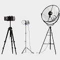 Professional Photography Equipment Setup With Tripod Lighting Stand And Reflector