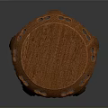 Traditional Wooden Stool With Carved Details Curved Legs And Round Seat