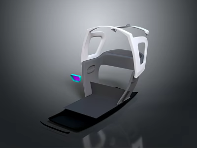 Modern Futuristic Ergonomic Seat Design With White Frame Black Base And Blue Light 3d model