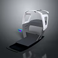 Modern Futuristic Ergonomic Seat Design With White Frame Black Base And Blue Light