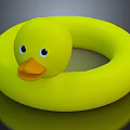Yellow Duck Shaped Swim Ring as Fun Sports Equipment for Kids