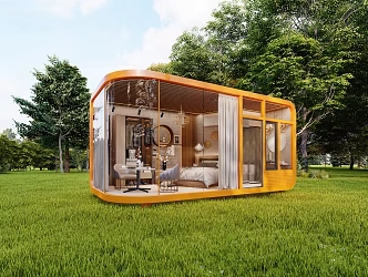 Light Luxury Small Public Building Forest Tree House Modular Homestay Hoisting House Silent Style Homestay Building Mountain Villa 3d model
