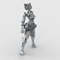 LEGO toy blocks female robot 3d model