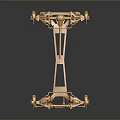 Modern Copper Metal Frame Structure With Wheels For Household Living Supplies 3d model