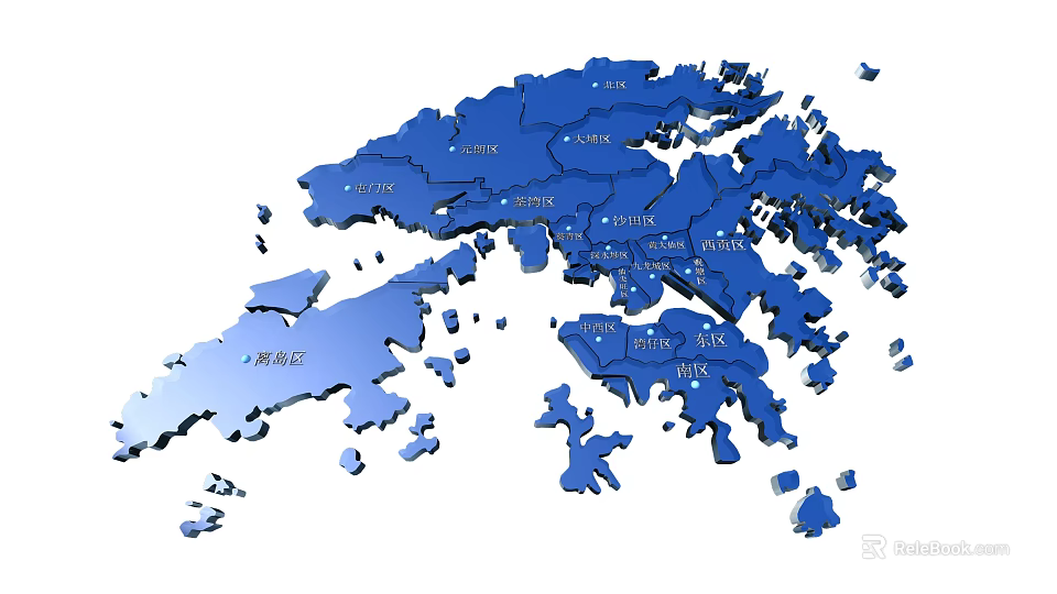 Modern 3D Stereo China Map Wall Decor With Place Names Labels 3d model