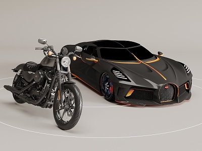 Car Motorcycle sports car 3d model