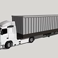 White Container Truck With Long Trailer For Cargo Transportation Design 3d model