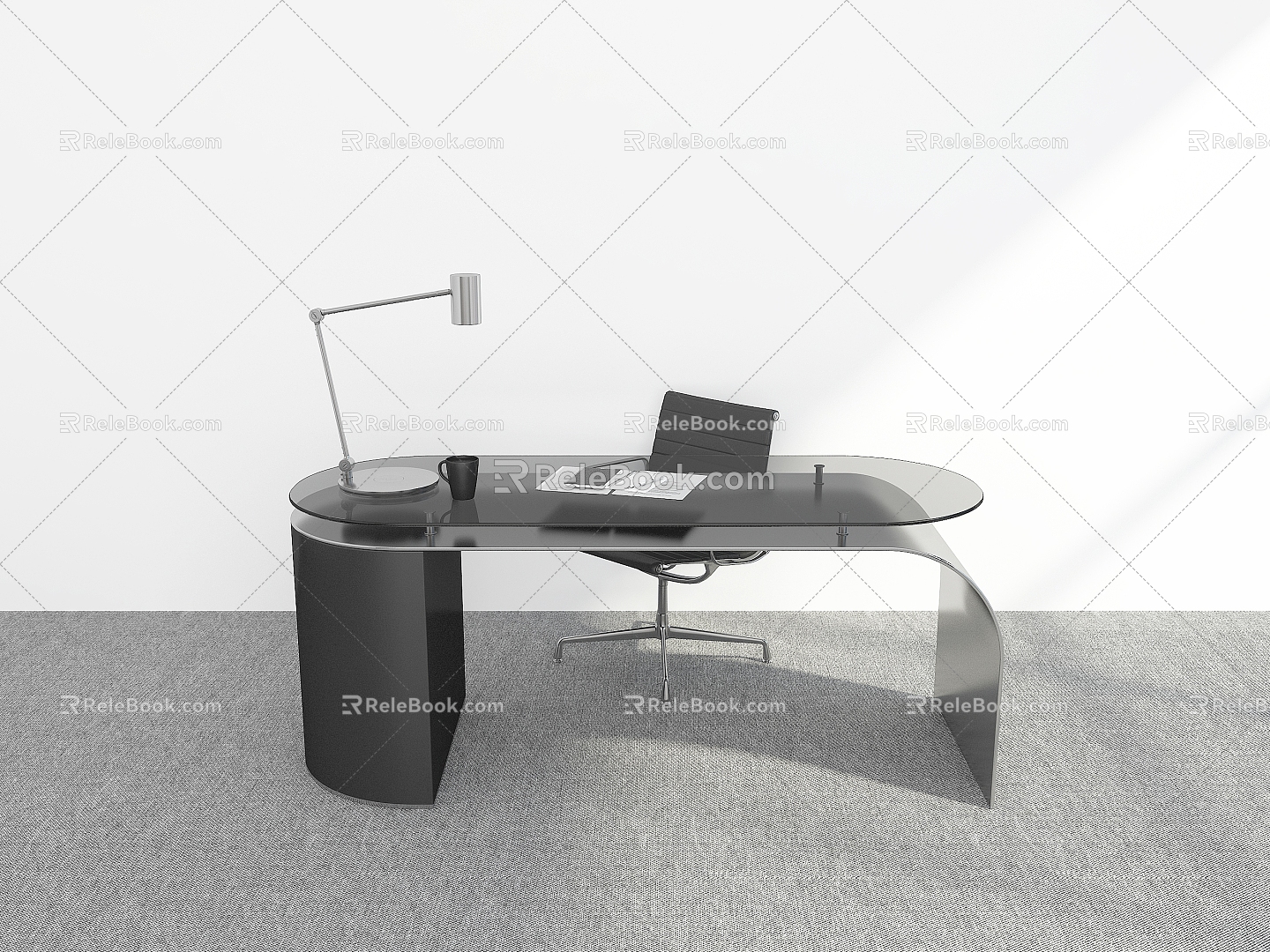 Modern Desk Desk and Chair Computer Desk Workbench Desk Table and Chair Table 3d model