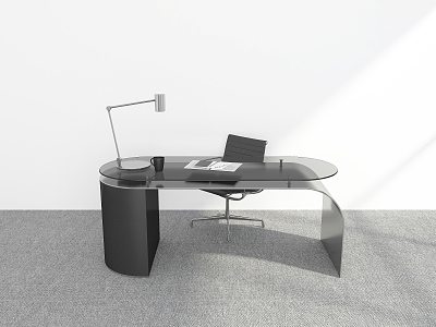 Modern Desk and Chair Computer Desk Workbench Desk Table and Chair Table 3d model