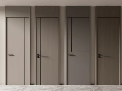 Modern Swing Doors With Various Colors And Wooden Texture For Home Interiors 3d model