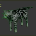 Realistic Gray Striped Cat With Detailed Fur Standing On Smooth Gray Background