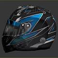 3D Rendered Blue Black Helmet Featuring Lightning Pattern Transparent Visor And Z3 Lettering
