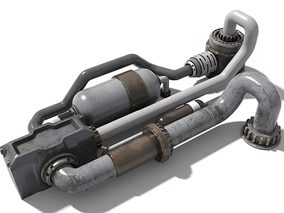 Industrial Equipment Featuring Metal Pipes Gears And Heavy Duty Mechanical Components 3d model