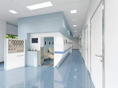 Modern Hospital Medical Industrial Oxygen Chamber Equipment 3d model