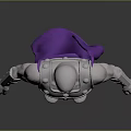 3D Rendered Armored Warrior Character With Silver Helmet Purple Cape And Muscular Build