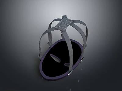 The Helmet Shaped Weapon with Gray Straps Purple Lining and Tactical Design 3d model