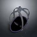 The Helmet Shaped Weapon with Gray Straps Purple Lining and Tactical Design
