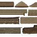 thatched hut thatched hut thatched pavilion awning haystack straw roof haystack eaves 3d model